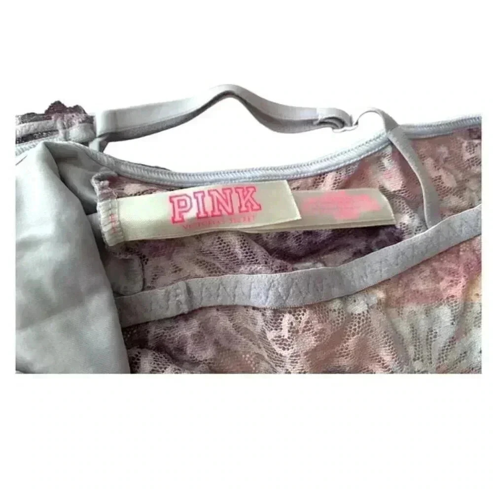 Victoria Secret PINK Lace Bralette Large in Muted Floral Colors Bra festival - Picture 5 of 9
